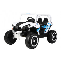 UTV electric pentru copii, Kinderauto RSR, 4x4, 120W, 12V 7Ah, alb-albastru