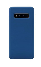 Huse silicon antisoc cu microfibra interior Samsung S10 Plus , S10+ , Albastru