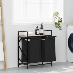 vidaXL Coș de rufe 2 compartimente cu raft stejar sonoma 859066