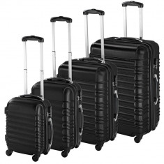 Set de 4 trolere cabina, 4 culori-negru