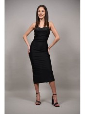 ROCHIE DE OCAZIE CU BRETELE SUBTIRI CU STRASURI SERAPHIC Negru XS-S