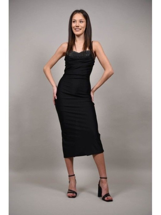 ROCHIE DE OCAZIE CU BRETELE SUBTIRI CU STRASURI SERAPHIC Negru XS-S