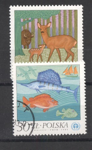 Poland 1983 Animals, birds, flowers, fish, used G.274