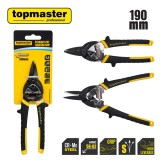 Foarfeca pentru tabla pe stanga 190 mm, ranforsata, Topmaster