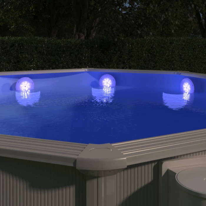 Lampa LED plutitoare de piscina, cu telecomanda, alb GartenMobel Dekor