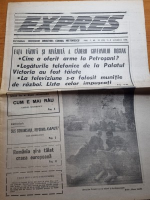 ziarul expres 1-6 octombrie 1991-art. si foto a 2-a mineriada foto
