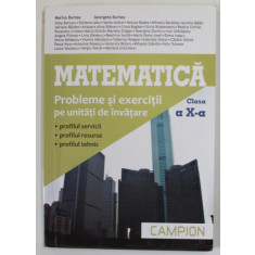 MATEMATICA , PROBLEME SI EXERCITII PE UNITATI DE INVATARE , CLASA A - X-A de MARIUS BURTEA si GEORGETA BURTEA , 2013