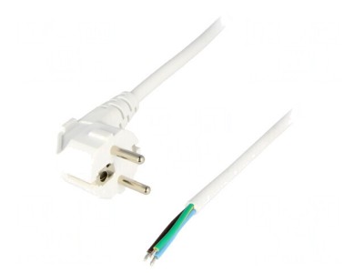 Cablu Electric 3x1mm2 PVC 2.5m Ștecăr Unghiular foto