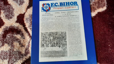 program - supliment FC Bihor Februarie 1982 foto
