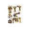 Set kit de scule electrice cu 2 acumulatori, flex, bormasina, rotopercutor, cheie impact, lanterna, pentru iluminare portabila - Ingco CKLI2019