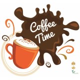 Stickere decorative cafea - Coffee time - 60x55 cm