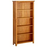 Cumpara ieftin Biblioteca cu 5 rafturi, 70x22x140 cm, lemn masiv de stejar