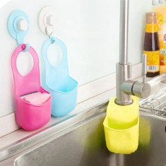 Suport burete vase, orificii scurgere, inel prindere, silicon - Albastru