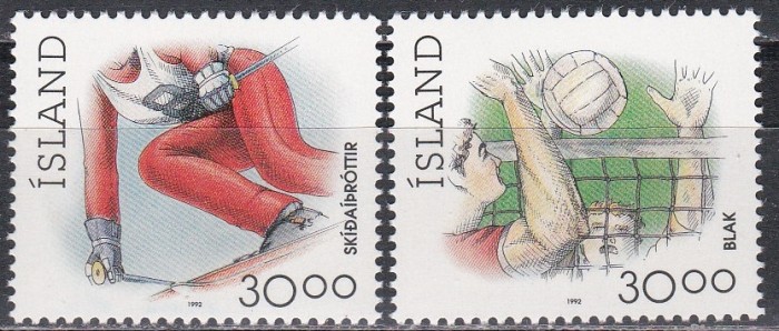 Islanda 1992 - Volei și Schi, MNH