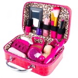 Trusa de machiaj pentru fetite, geanta cu 22 de accesorii cosmetice, fara lichide sau substante chimice, roz Household NewTrend