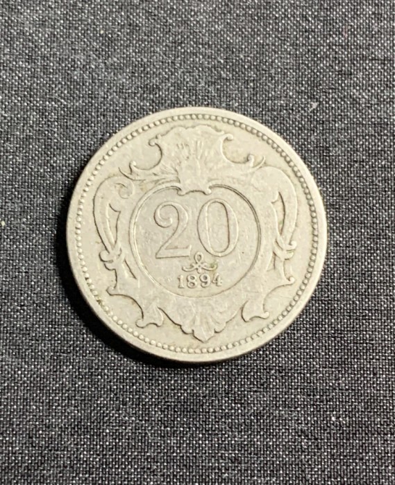 Moneda 20 halleri 1894 Austria