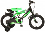Bicicleta pentru baieti Volare Sportivo, 14 inch, culoare Negru/Verde neon, fran PB Cod:2041
