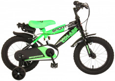 Bicicleta pentru baieti Volare Sportivo, 14 inch, culoare Negru/Verde neon, fran PB Cod:2041 foto