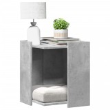VidaXL Cutie litieră pisici gri beton 42x42x51 cm lemn prelucrat