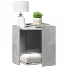 vidaXL Cutie litieră pisici gri beton 42x42x51 cm lemn prelucrat