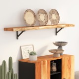 vidaXL Raft perete 140x20x2,5cm dreptunghiular lemn acacia margine vie 370231