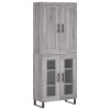 Dulap inalt, gri sonoma, 69,5x34x180 cm, lemn compozit