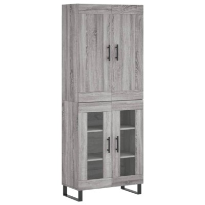Dulap inalt, gri sonoma, 69,5x34x180 cm, lemn compozit foto