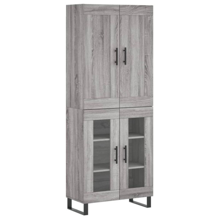 Dulap inalt, gri sonoma, 69,5x34x180 cm, lemn compozit