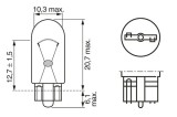 Set 2 Becuri 12V Wy5w 5W Pure Light Bosch 501800 1 987 301 095