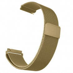 Curea Milanese Loop, compatibila Samsung Galaxy Watch 42mm telescoape QR, Retro Gold foto