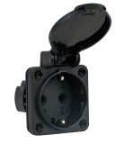 Priza schuko incastrabila neagra pentru tablouri electrice 16A IP54, METE