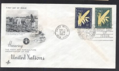 UN New York 1954 FAO Mi.27-28 FDC UN.233 foto