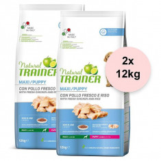 Trainer Natural Puppy Maxi, cu pui 2 x 12kg