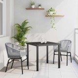 vidaXL Set de masă pentru grădină 3 pcs Gri Rattan poli
