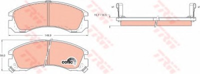 Set placute frana,frana disc MITSUBISHI PAJERO II (V3_W, V2_W, V4_W) (1990 - 1999) TRW GDB1126 foto