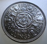 1.673 MAREA BRITANIE ANGLIA ELIZABETH II 2 TWO SHILLINGS 1 FLORIN 1965 XF