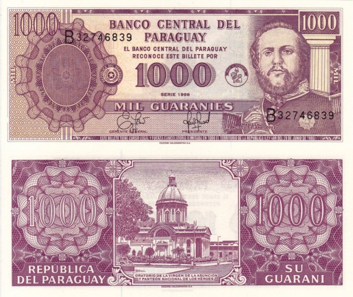 PARAGUAY 1.000 guaranies 1998 UNC!!!