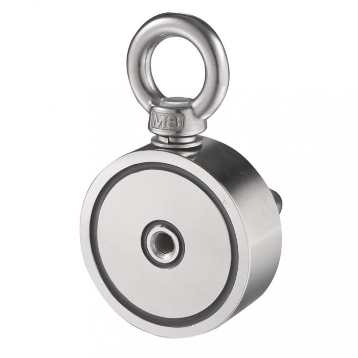 Magnet Fishing D60 mm doua fete 2x120 kg puternic Forta prindere acvatic neodim