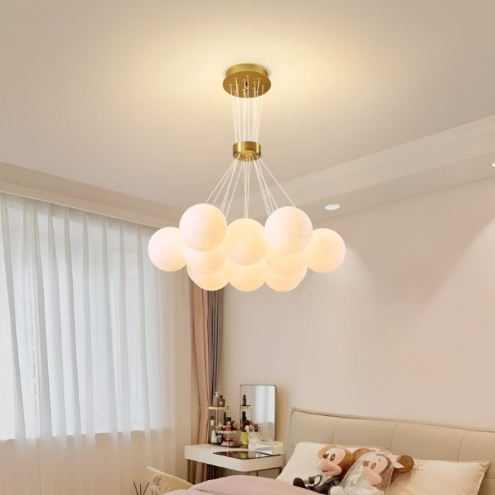 Lustra MODERNA, tip Pendul, LOFT Bagliore, Glob, 11xE27, Inaltime Reglabila, Auriu ModernLight Concept