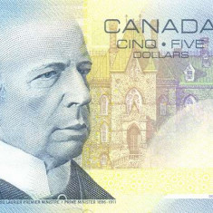 CANADA █ bancnota █ 5 Dollars █ 2002 / 2005 █ P-101d █ UNC █ necirculata