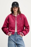 Tommy Jeans geacă bomber culoarea roz, de tranzitie, DW0DW20229