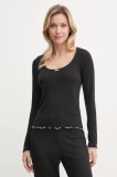Abercrombie &amp; Fitch longsleeve de pijama culoarea negru, KI146-4045