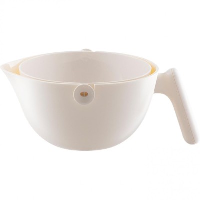 Bol cu doua straturi, flippy, pentru fructe, legume, cu cos de scurgere a apei, 2l, din abs+pp, 29.9 x 22.5 x 11.8 cm, alb foto