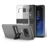 Husa Anymode Kick Tok Samsung Galaxy S8+ G9550 G9555 + folie sticla + stylus, Samsung Galaxy S8 Plus, Transparent, Piele Ecologica