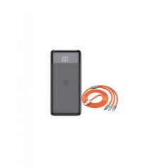 Powerbank Li-Po cu Display LED, 10.000 mAh, 2 X USB, 1 X USB-C si cablu de incarcare Fast Charge, 3 in 1, 120 W, 2 m