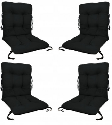 Set 4 Perne sezut/spatar pentru scaun de gradina sau balansoar, 50x50x55 cm, culoare negru foto