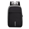 Rucsac, pentru Laptop, Business, fermoare ascunse si buzunare antifurt, maner si bretele confortabile, cu USB, gri si negru, 40 x 28 x 14 cm, Oem