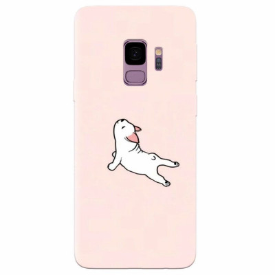 Husa silicon pentru Samsung S9, Cute Dog Streching foto