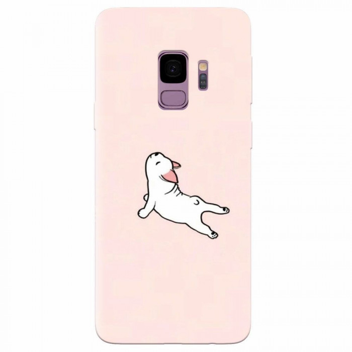 Husa silicon pentru Samsung S9, Cute Dog Streching