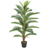HOMCOM Palmier artificial 120 cm cu 24 frunze din PEVA, plantă decorativă cu ghiveci din plastic, verde | Aosom Romania
